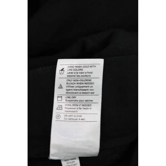 Vince Womens Linen Blend High Waisted Buttoned Tapered Dress Pants Black Size 6 - Picture 5 of 6